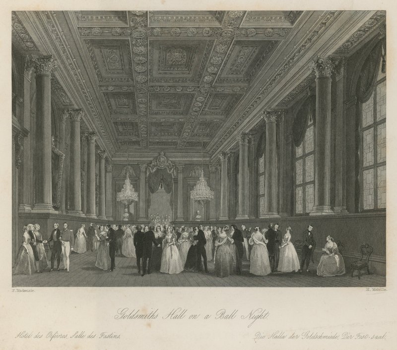 Goldsmiths Hall på en balnat af Frederick Mackenzie