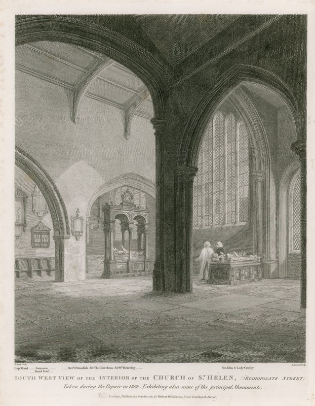 Church of St Helen, Bishopsgate Street, London af Frederick Nash