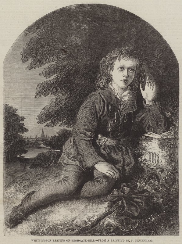 Whittington hviler på Highgate-Hill af Frederick Newenham