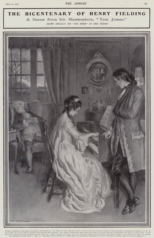 En scene fra Henry Fieldings Tom Jones (litho) af Frederick Pegram