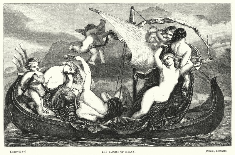 The Flight of Helen (gravering) af Frederick Richard Pickersgill