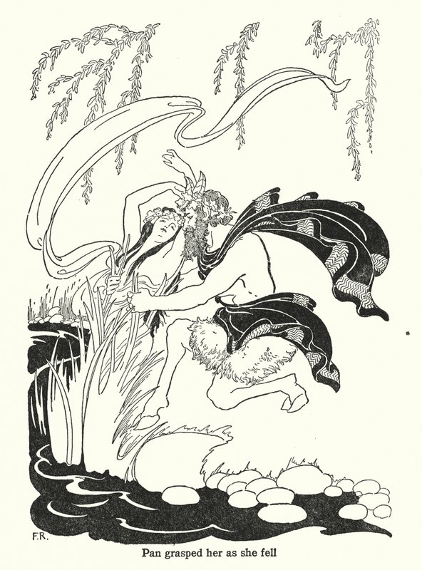Pan greb hende, da hun faldt (litografi) af Frederick Richardson