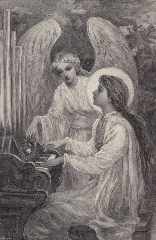 St. Cecilia - et fragment (gravering) af Frederick Stuart (after) Church