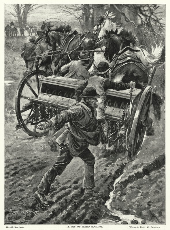 Lidt hård såning (litho) af Frederick William (after) Burton