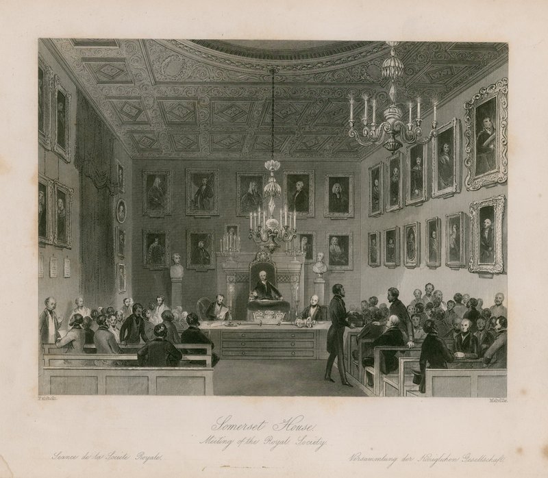 Somerset House, møde i Royal Society af Frederick William Fairholt