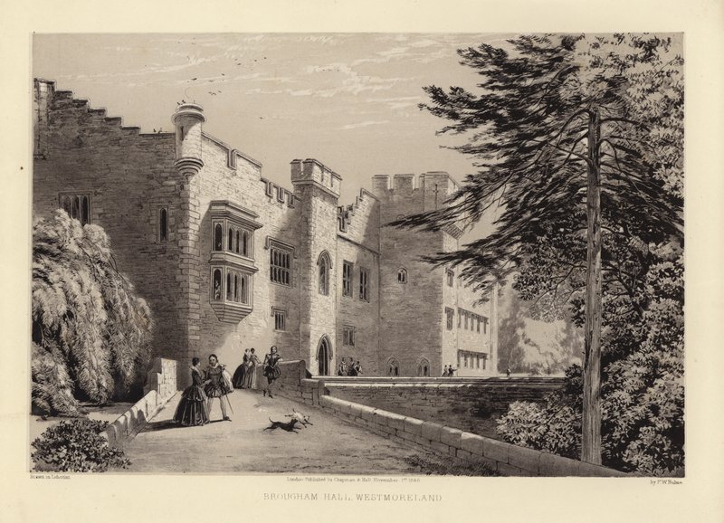 Brougham Hall (lithotint) af Frederick William Hulme