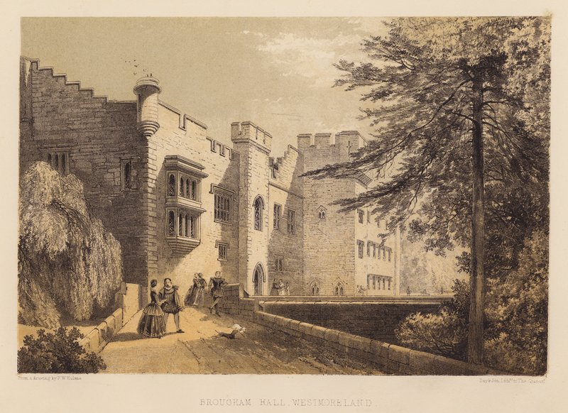 Brougham Hall, Westmoreland (akvatint) af Frederick William Hulme