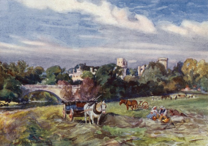 Warwick Castle fra broen af Frederick William Newton Whitehead