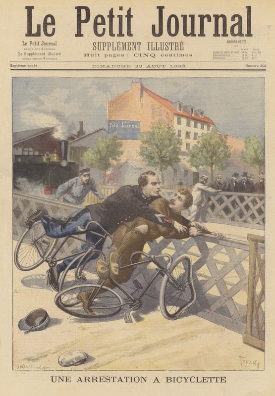 En politimand anholdt fra sin cykel af French School