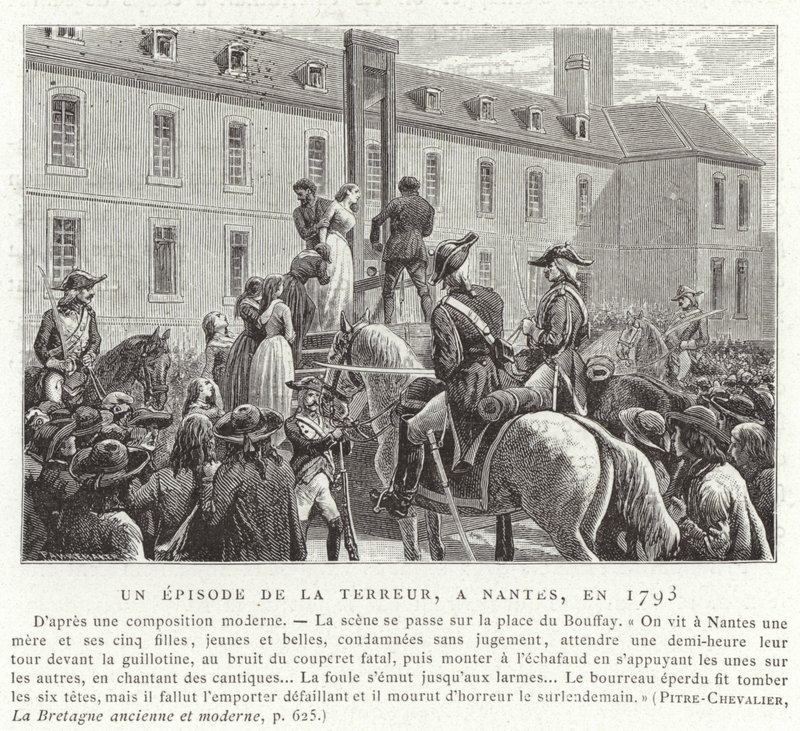 En episode under Reign of Terror, Den Franske Revolution, Nantes, 1793 af French School