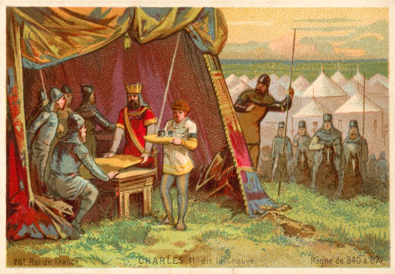 Karl den Skaldede, frankernes konge af French School