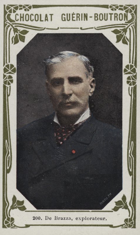 De Brazza, opdagelsesrejsende (farvet foto) af French School