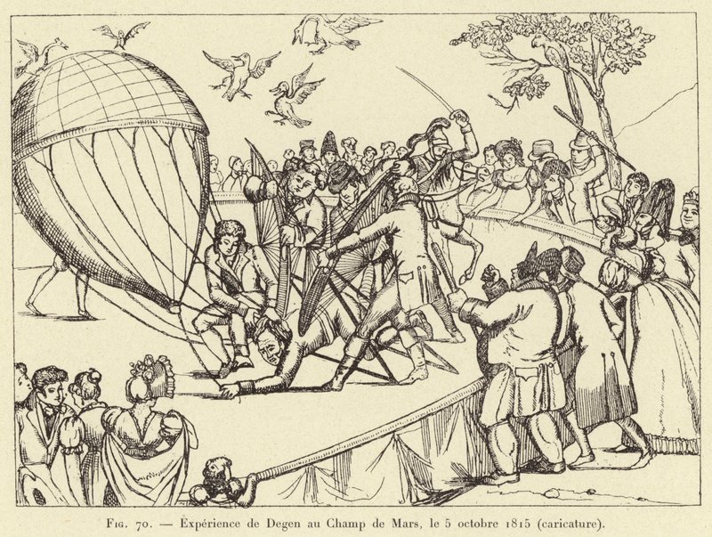 Oplevelse af Degen på Champ de Mars, 5. oktober 1815 (karikatur) af French School