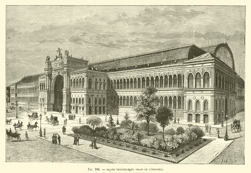 Hovedfacade af Palais De LIndustrie af French School