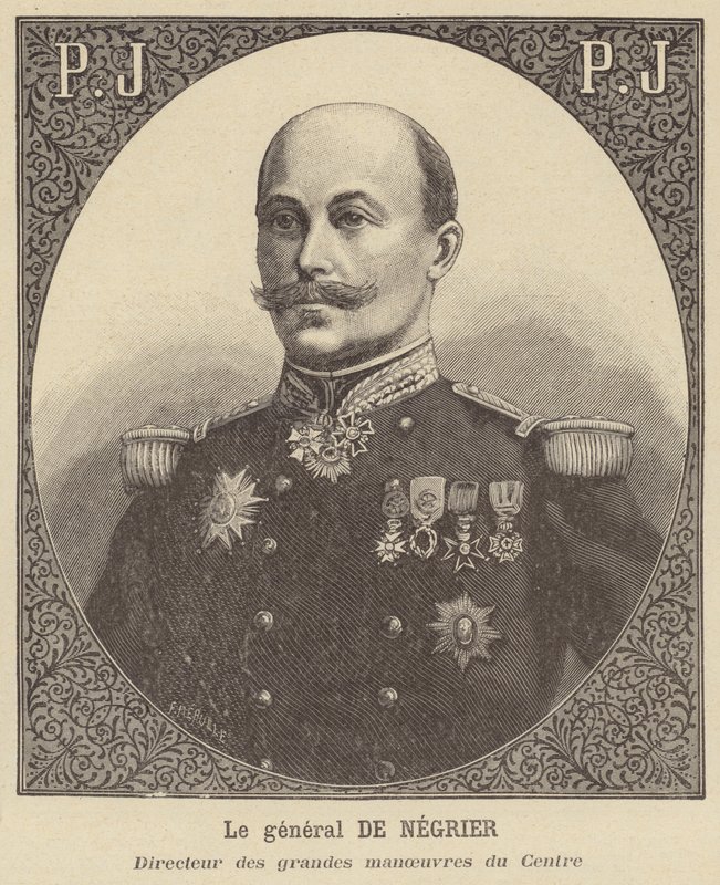 General de Negrier, direktør for den franske hærs store manøvrer i Center af French School