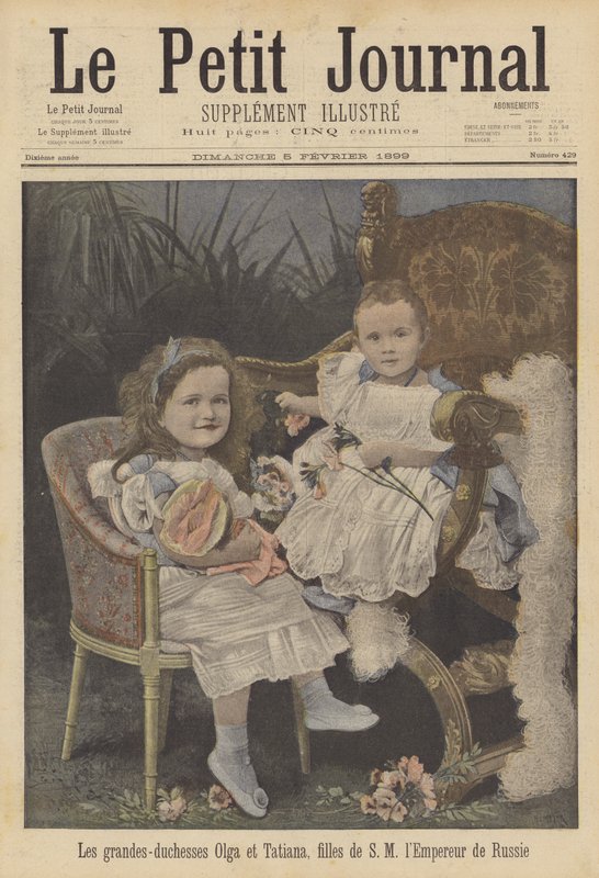 Storhertuginder Olga og Tatiana, døtre af zar Nicholas II af Rusland af French School
