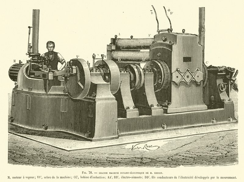 Stor Dynamo-elektrisk maskine af M Edison af French School
