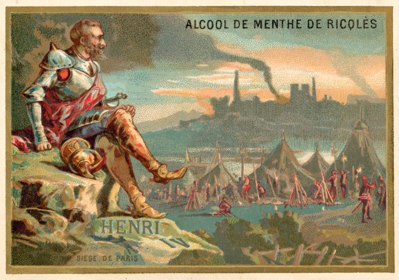 Henrik IV af Frankrig ved belejringen af Paris, 1590 af French School