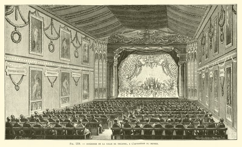 Interiør af teatersalen, på München-udstillingen af French School