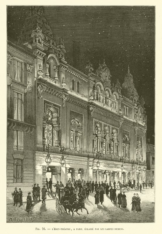 The Den-Theatre, In Paris Oplyst af Siemens Lamps af French School