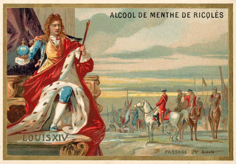Ludvig XIV af Frankrig og den franske hær krydser Rhinen, 1672 af French School