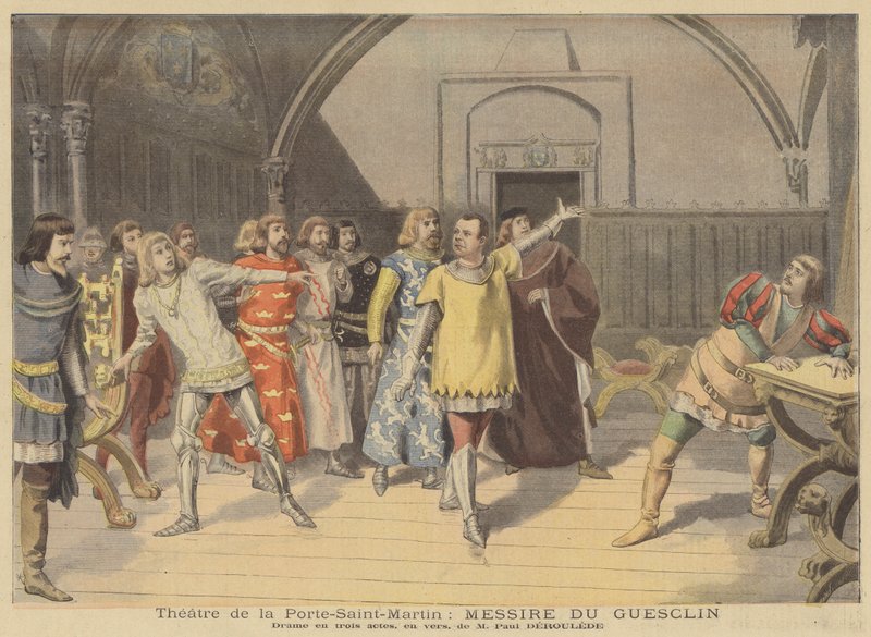 Opførelse af Messire du Guesclin i Theatre de la Porte-Saint-Martin af French School