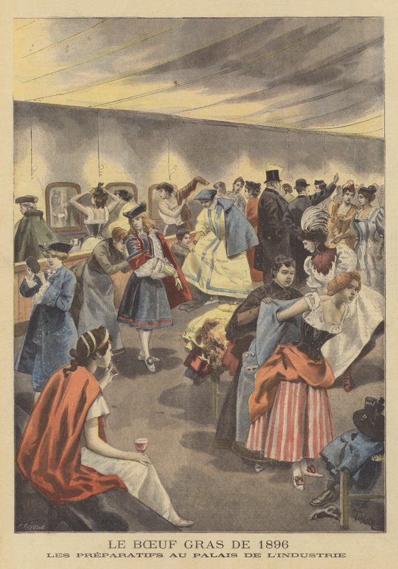 Procession af den fede okse i Paris, 1896 af French School