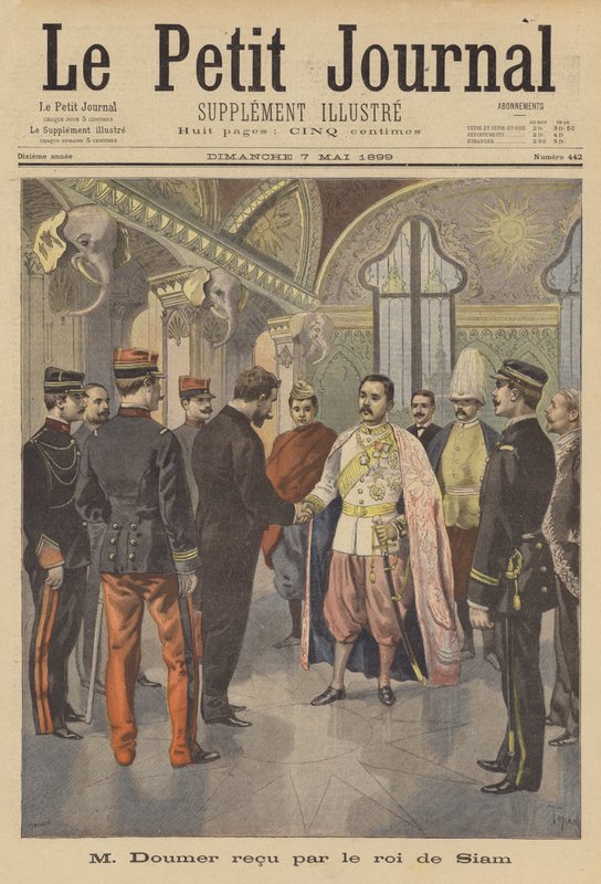 Modtagelse af Paul Doumer, generalguvernør i Fransk Indokina, af kongen af Siam af French School