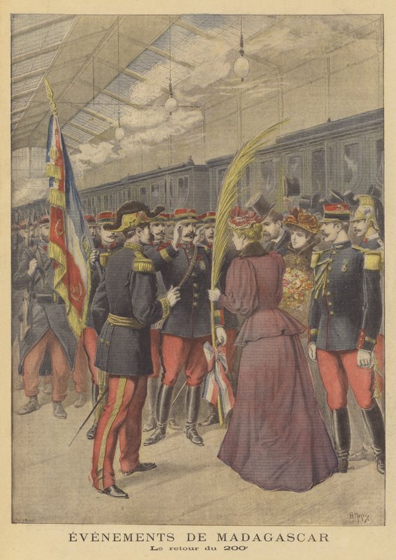 Tilbagekomst af det franske 200. regiment fra Madagaskar af French School