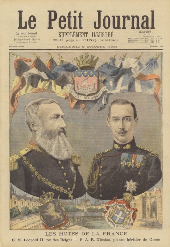Kongelige besøgende til Frankrig: Leopold II, belgiernes konge og kronprins Nicholas af Grækenland af French School