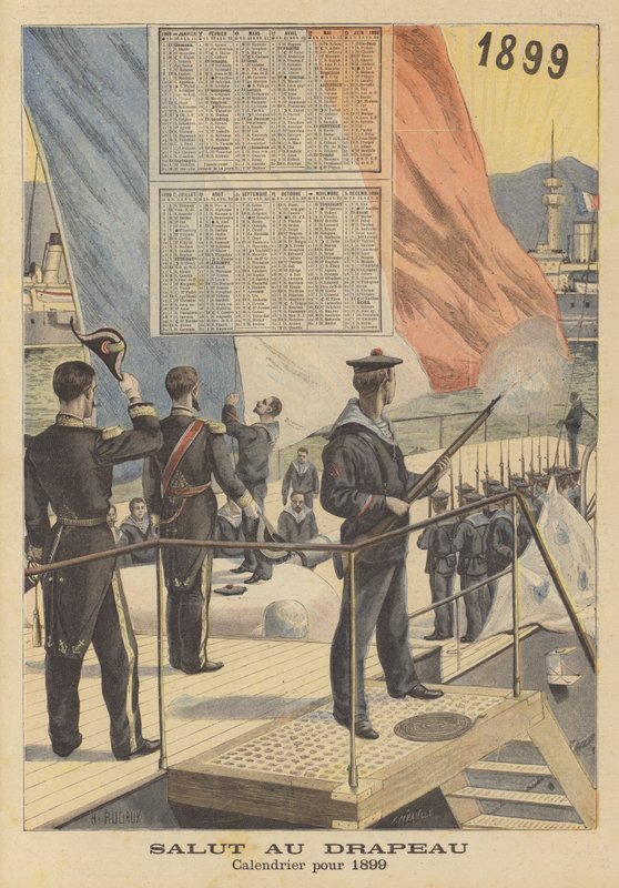 Hilsen til flaget. Kalender for 1899 af French School