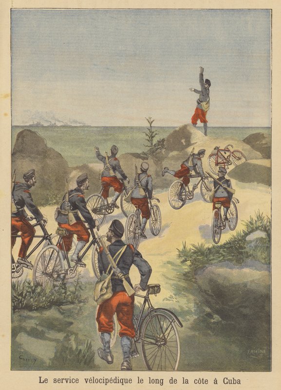 Spanske cykeltropper på den cubanske kyst under den spansk-amerikanske krig af French School