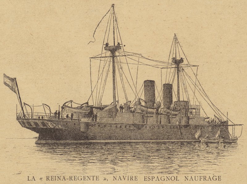Den spanske beskyttede krydser Reina Regente, tabt på havet med alle hænder af French School
