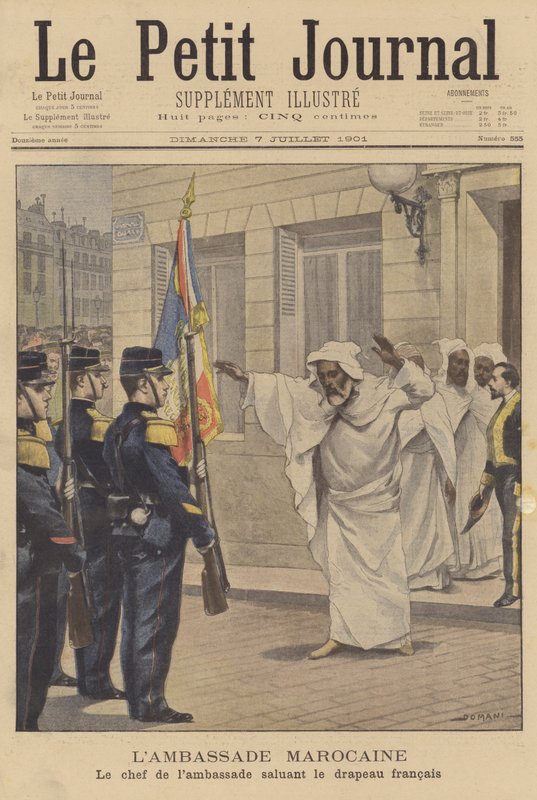 Lederen af den marokkanske ambassade i Frankrig hilser det franske flag af French School