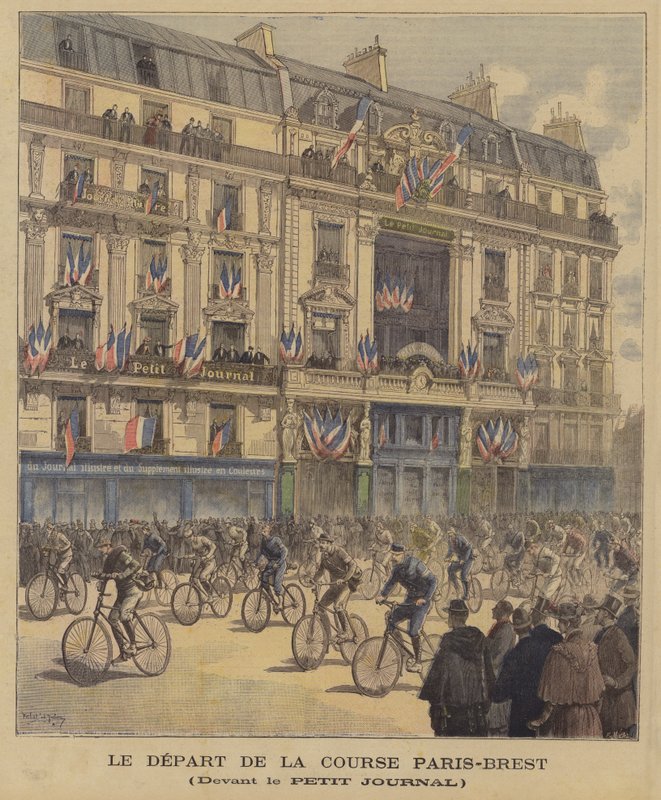 Starten på cykelløbet Paris-Brest af French School