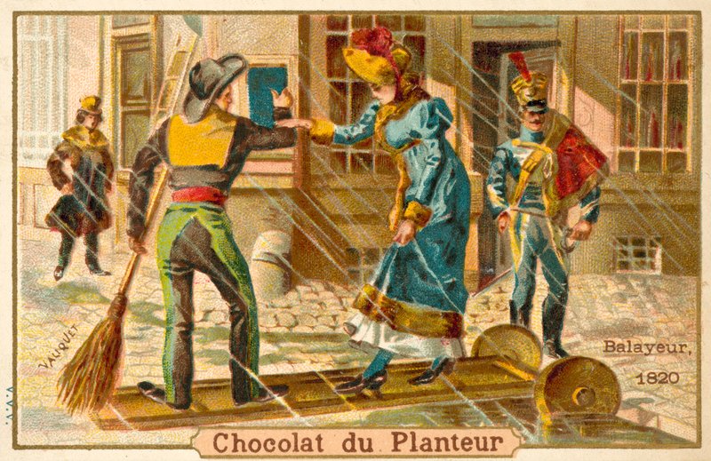 Kvinde, der bruger en gangbro, 1820 af French School