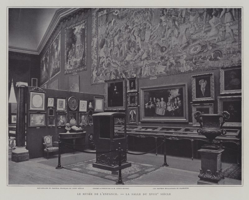 Værelse fra det 18. århundrede i Barndomsmuseet i Petit Palais, Paris (s/h-billede) af French Photographer