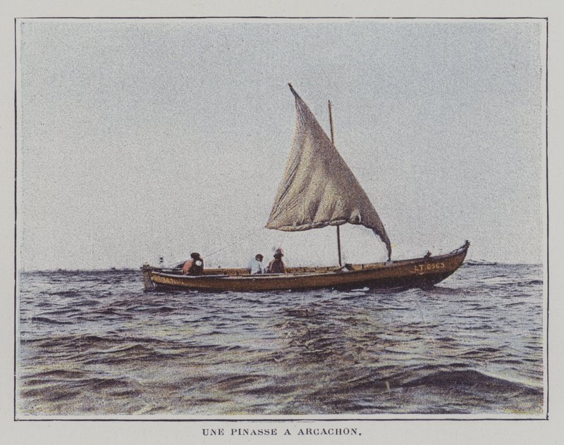 En pinnace ved Arcachon, Frankrig (farvefoto) af French Photographer
