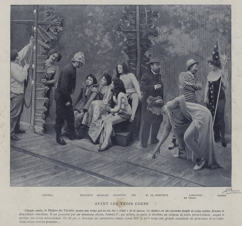 Skuespillere og skuespillerinder på Theatre des Varietes, Paris (s/h-billede) af French Photographer