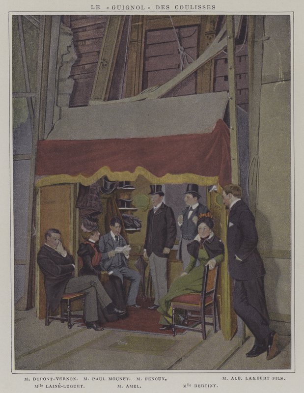 Skuespillere i kulissen på Comedie-Francaise (farvefoto) af French Photographer