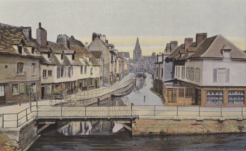 Amiens, Rue des Majots (gamle Amiens) af French Photographer