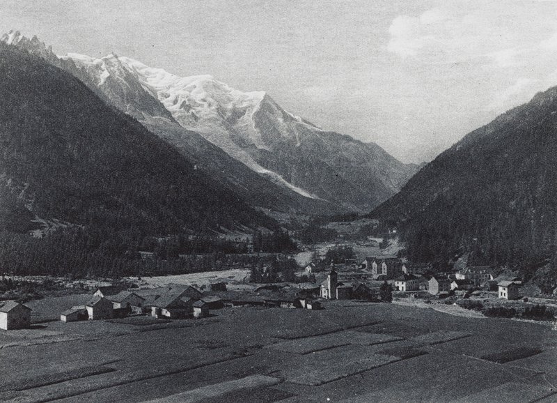 Argentieres og Mont Blanc (s/h-foto) af French Photographer