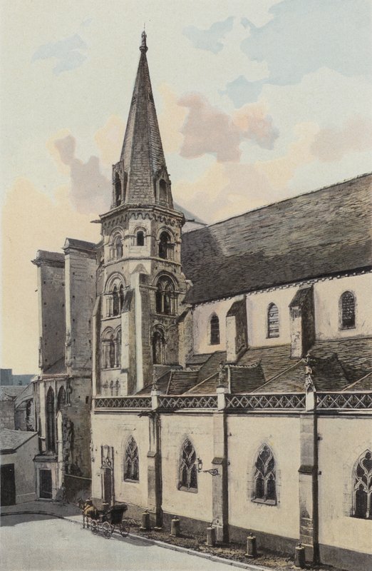Auxerre, Saint-Eusebe Kirke, N sidefacade af French Photographer