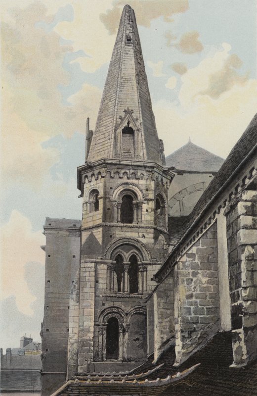 Auxerre, Saint-Eusebe kirke, NW udsigt (før restaurering) af French Photographer