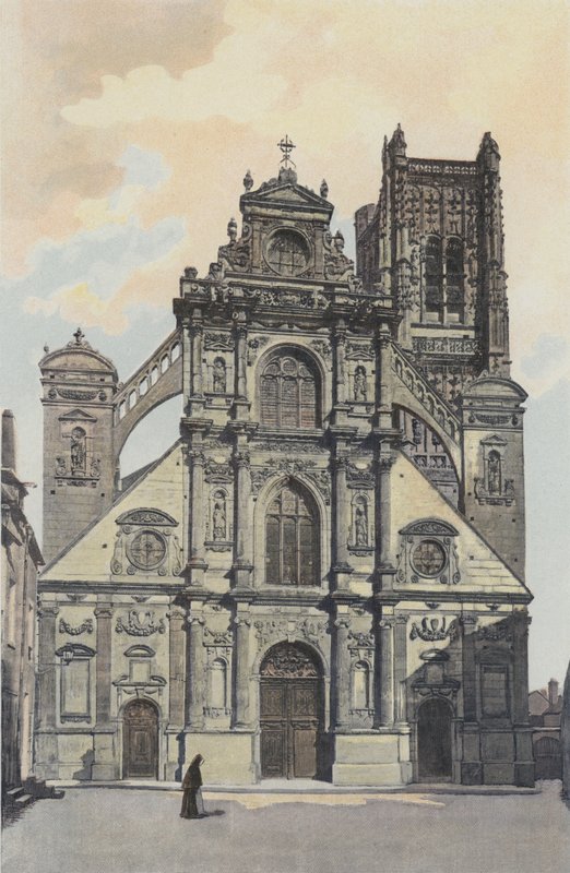 Auxerre, Saint-Pierre Kirke, Facade O af French Photographer