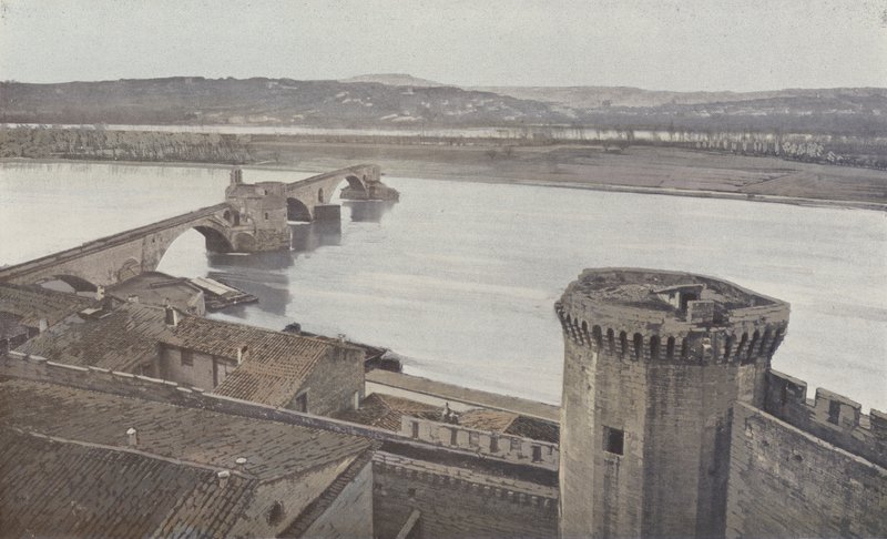 Avignon, Befæstninger og Pont Saint Benezet af French Photographer