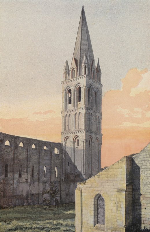 Beaulieu-les-Loches, Abbey Church, N E Bell Tower af French Photographer