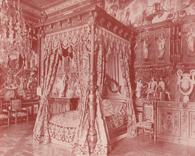Sengeværelse for Anne af Østrig, Fontainebleau (s/h-billede) af French Photographer