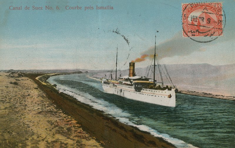 Bøj i nærheden af Ismailia, Suez-kanalen. Postkort sendt i 1913. af French Photographer