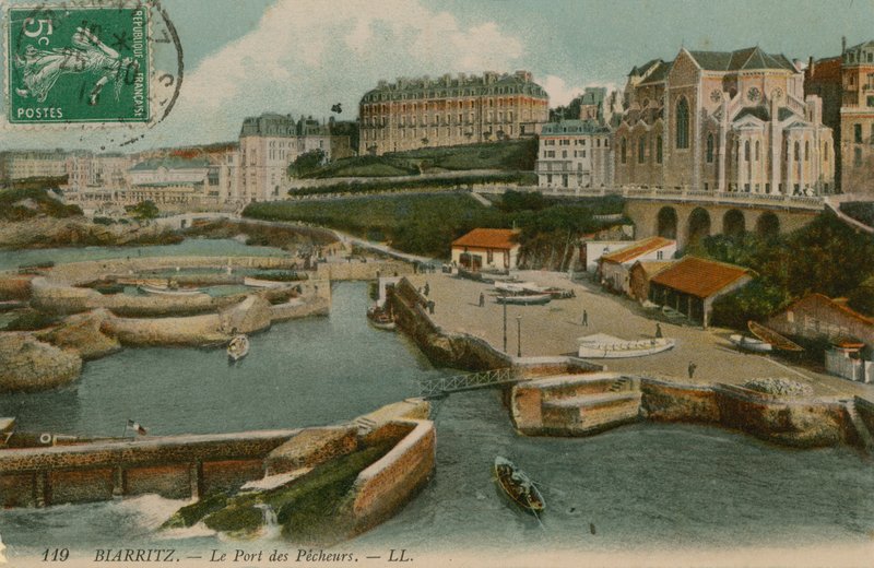 Biarritz, Fiskernes Havn. Postkort sendt den 25. oktober 1913. af French Photographer